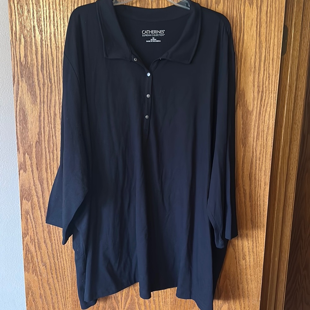 3/4 sleeve collared polo